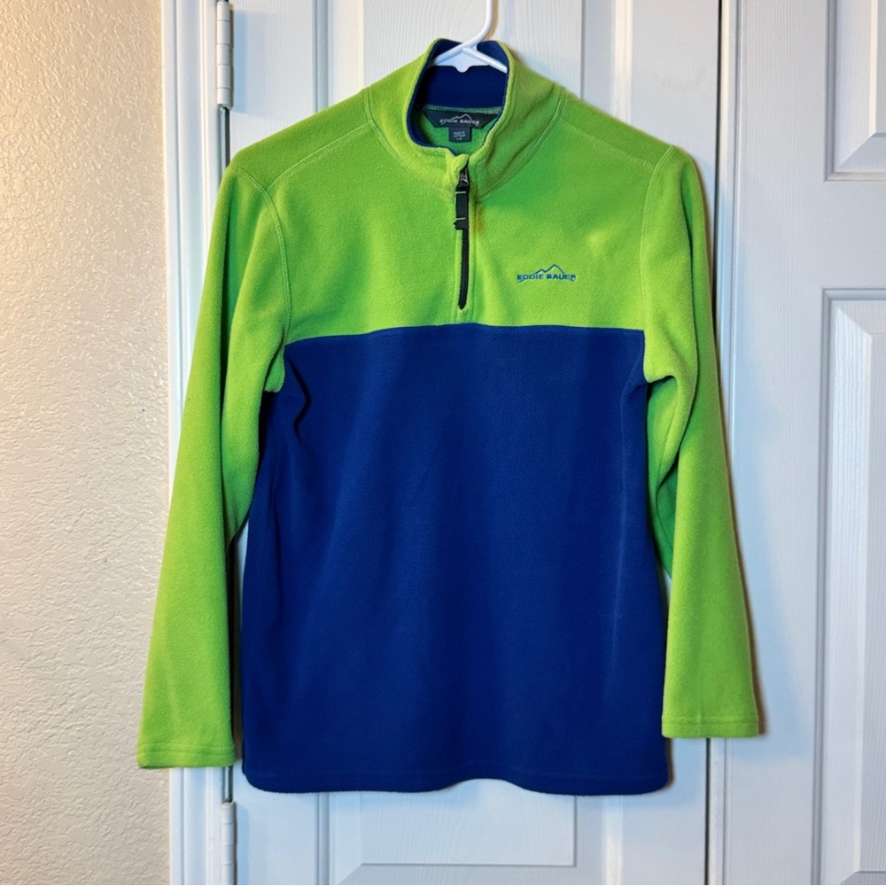 Eddie Bauer Lime Green and Blue Warm & Cozy Pullover, Men’s Sz Large‎